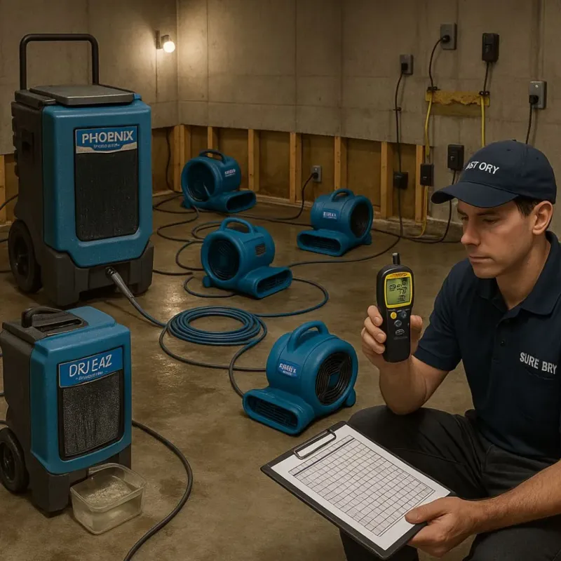 Structural Drying and Dehumidification process in Newburgh, NY